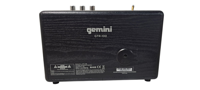 Gemini GTR-100 Home Audio Portable Bluetooth Wireless