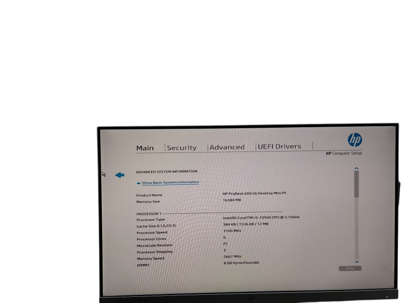 HP ProDesk 600 G6 Mini i5 - 10500 @ 3.10GHz 16GB DDR4 Ram θ