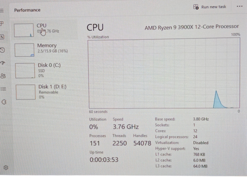 GIGIABYTE X570 UD AMD AM4 Ryzen 9 3900X 16GB RAM & 256GB NVMe SSD  -