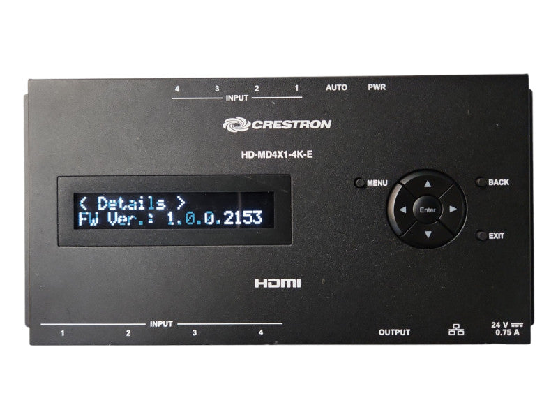 Crestron 4x1 4K HDMI Switcher, HD-MD4X1-4K-E