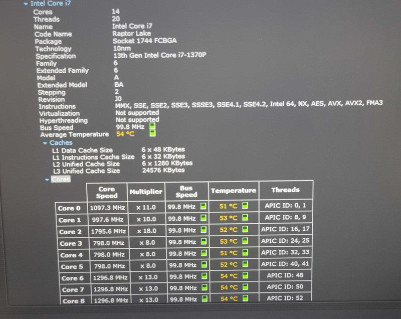 Dell Precision 3480 i7-1370P 16GB DDR5 RTX A500 256GB NVMe β Lap200