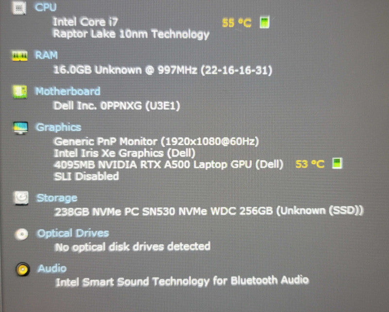 Dell Precision 3480 i7-1370P 16GB DDR5 RTX A500 256GB NVMe β Lap200