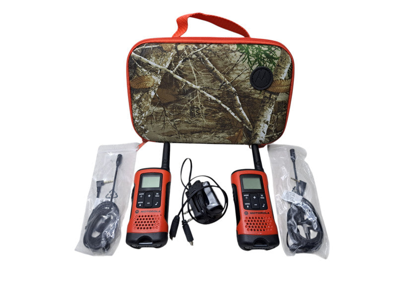 Motorola T265 Talkabout Two-Way Radio Bundle w/ Camo Bag & Headsets