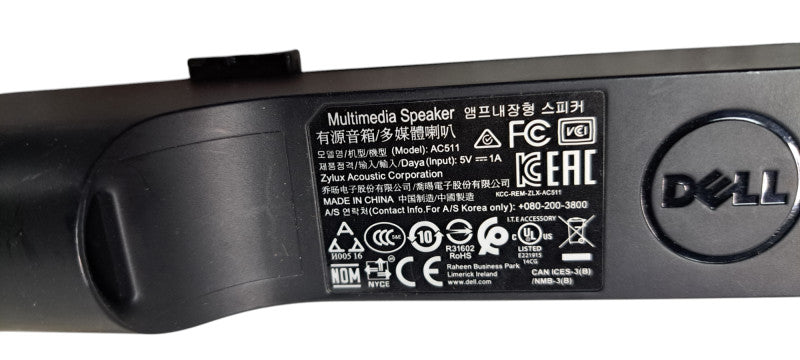 Dell Multimedia USB Wired Stereo SoundBar Speaker AC511