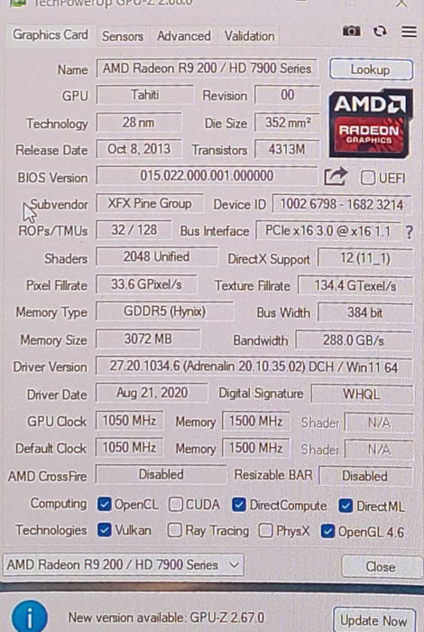XFX AMD Radeon 7970 3GB GDDR5 GHOST PCIe Graphics Card