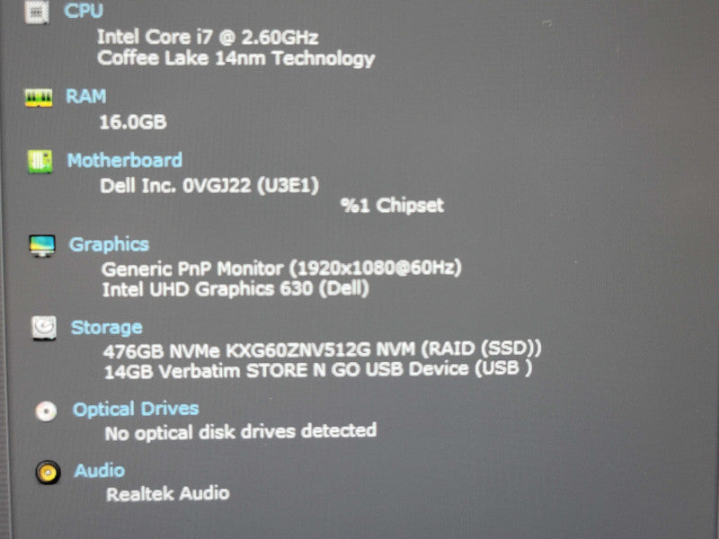 Dell Latitude 5491 i7-8850H 16GB DDR4 512GB NVMe β BudLap