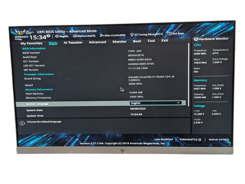 ASUS TUF X299 Mark2 Intel Core i7-7820X 16GB RAM Combo  Q-