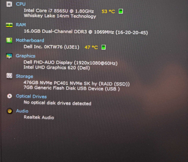 Dell XPS 13 9380 Core i7-8565U@1.8GHz 16GB RAM 512GB SSD  Lap200