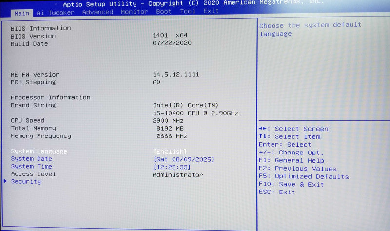 Custom Tower W/ Asus B460M-C, i5-10400 CPU 2.90GHz, 8GB RAM - 1TB HDD