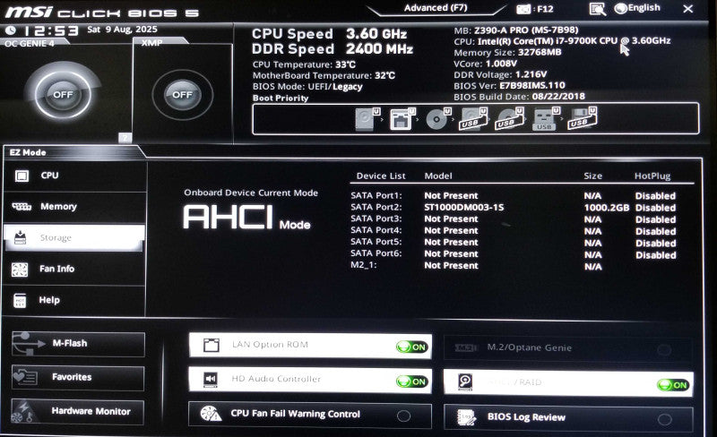 Custom Pc W/ i7-9700K CPU 3.60GHz, 32GB RAM, 1TB HDD - Aero GTX 1050Ti 4GB