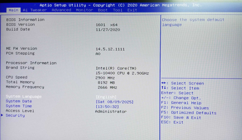 Custom Tower W/ Asus B460M-C, i5-10400 CPU 2.90GHz, 8GB RAM - No HDD
