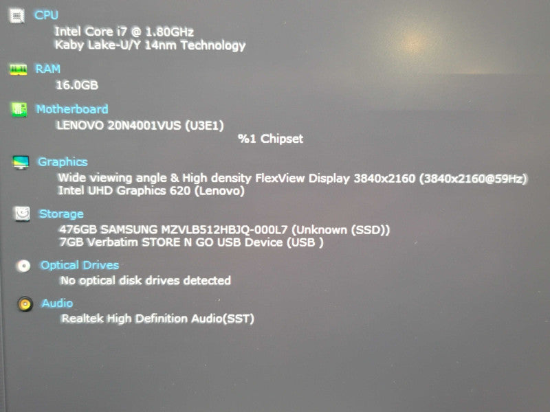 Lenovo ThinkPad T490 i7-8565U 16GB DDR4 512GB M.2 SSD 4K LCD β Lap200
