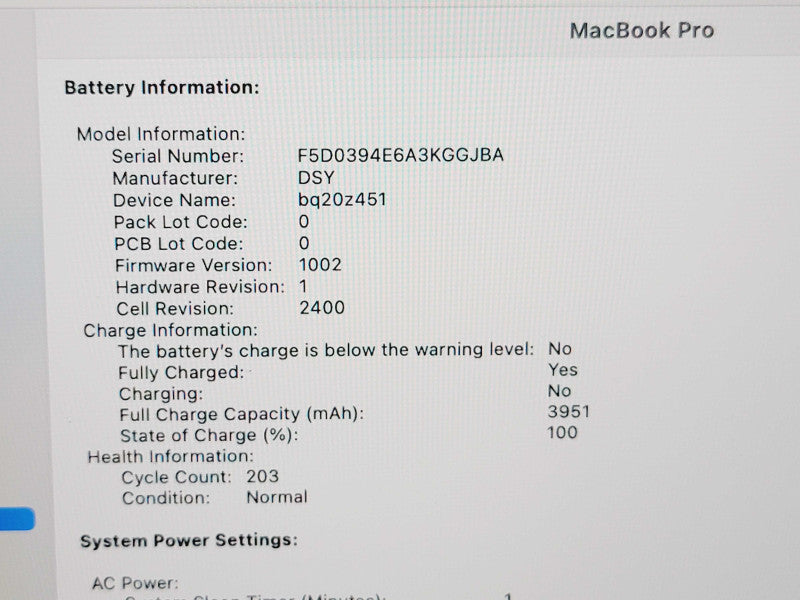Apple Macbook Pro 2020 13" 4-Core i5-8257U @ 1.4GHz 8GB DDR3 250GB SSD