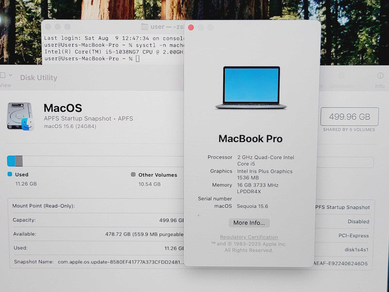 Apple Macbook Pro 2020 4-Core i5-1038NG7 @ 2.0GHz 16GB DDR4 500GB SSD