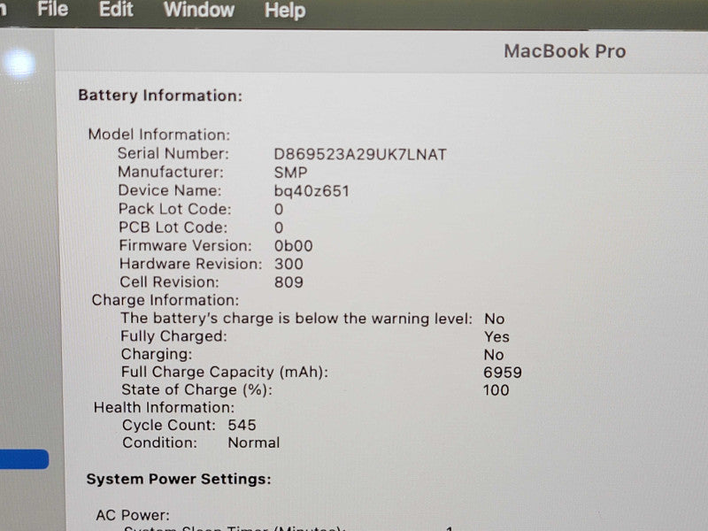Apple Macbook Pro 2019 16" 8-Core i9-9980HK @ 2.4GHz 16GB DDR4 500GB SSD
