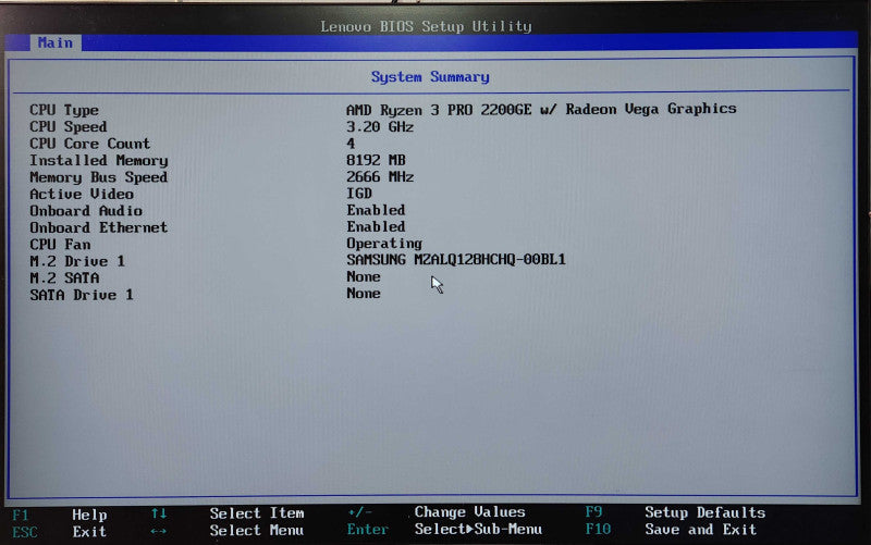 Lenovo ThinkCentre M715q, Ryzen 3 PRO 2200GE 3.20GHz, 8GB DDR4, 256GB NVMe