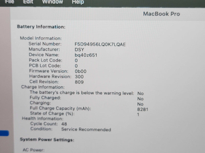 Apple Macbook Pro 2019 15" 6-Core i7-9750H @ 2.6GHz 32GB DDR4 500GB SSD