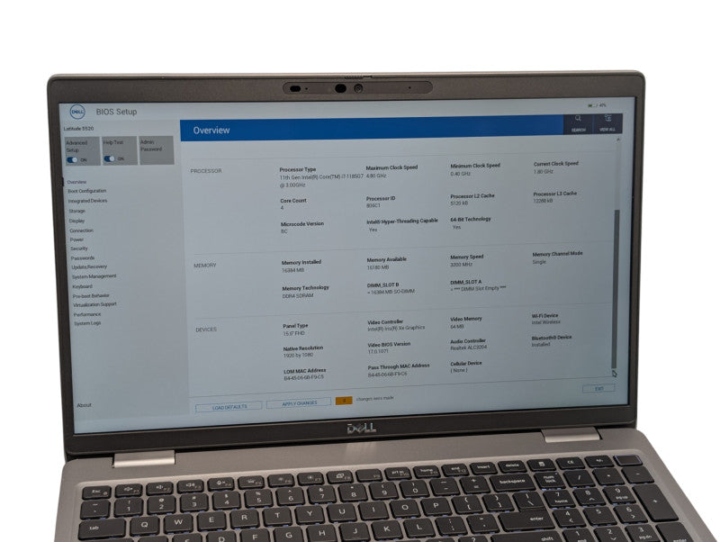 DELL Latitude 5520 TouchScreen Intel Core i7-1185G7 16GB RAM 256GB SSD - Lap200