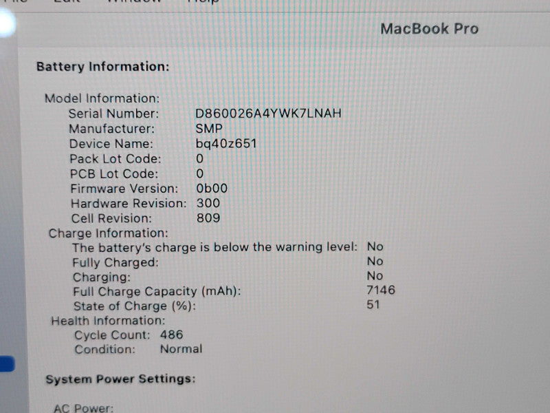 Apple Macbook Pro 2019 16" 8-Core i9-9980HK @ 2.4GHz 16GB DDR4 500GB SSD
