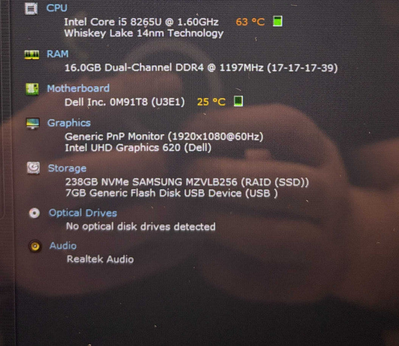 Dell Inspiron 7586 2-in-1 TOUCH Core i5-8265U@1.6GHz 16GB RAM 256GB SSD  Lap200