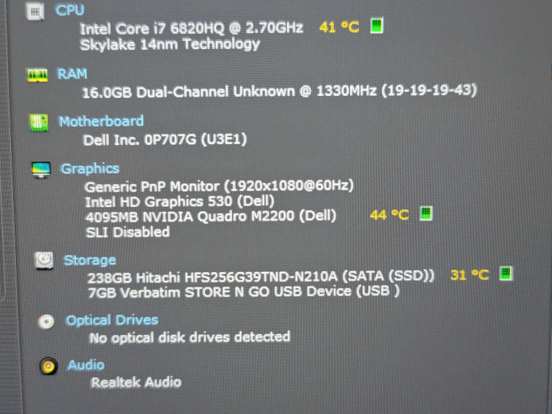 Dell Precision 7520 i7-6820HQ 16GB DDR4 Quadro M2200 256GB M.2 READ β BudLap