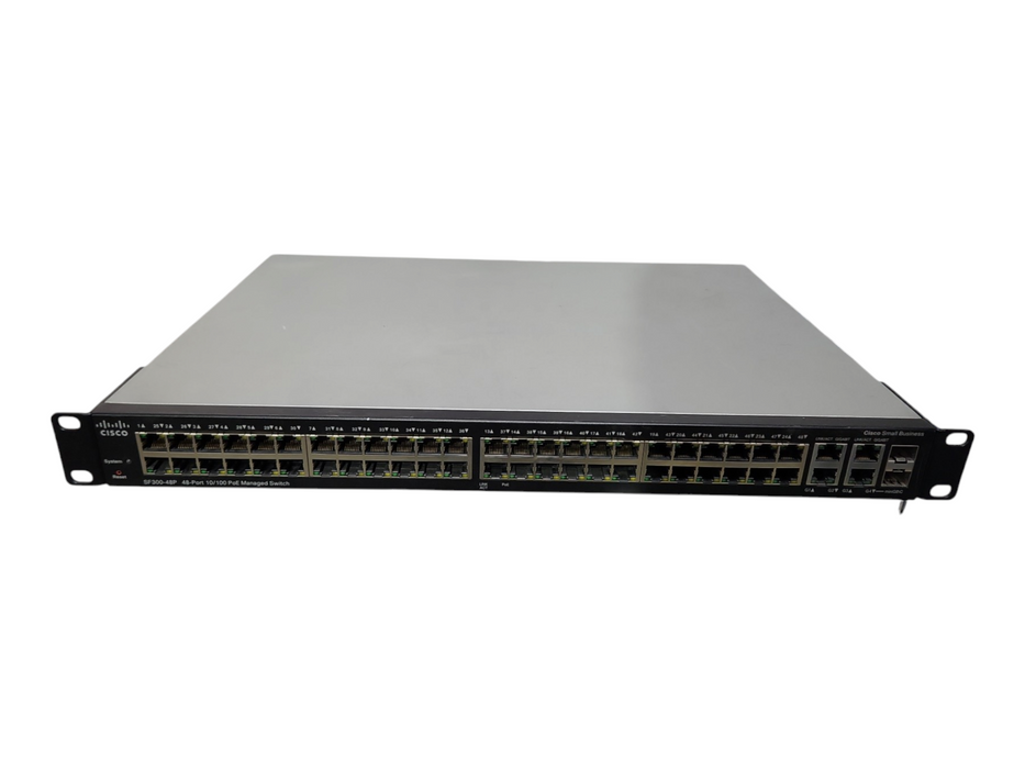 Cisco SF300-48P 48-Port 10/100 PoE Ethernet 2x SFP Smart Managed Network Switch