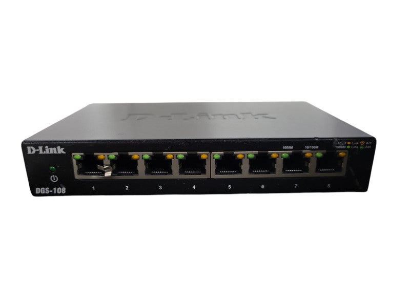 D-LINK DGS-108 8 Ports Gigabit Ethernet Switch !
