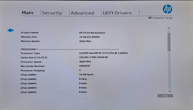 HP Z4 G4 Workstation | Xeon W-2123 @3.60GHz, 32GB DDR4, K5200 8GB, No HDD