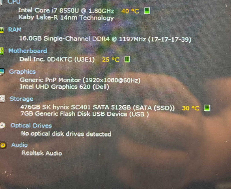 Dell Inspiron 7573 2-in-1 TOUCH Core i7-8550U@1.8GHz 16GB RAM 512GB SSD  Lap200