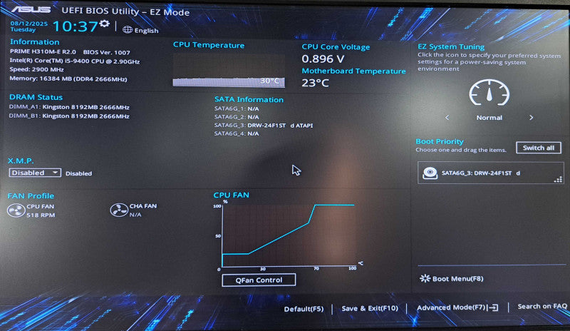 Custom PC | Asus H310M-E w/ Intel i5-9400 CPU, 16GB DDR4, NO HDD