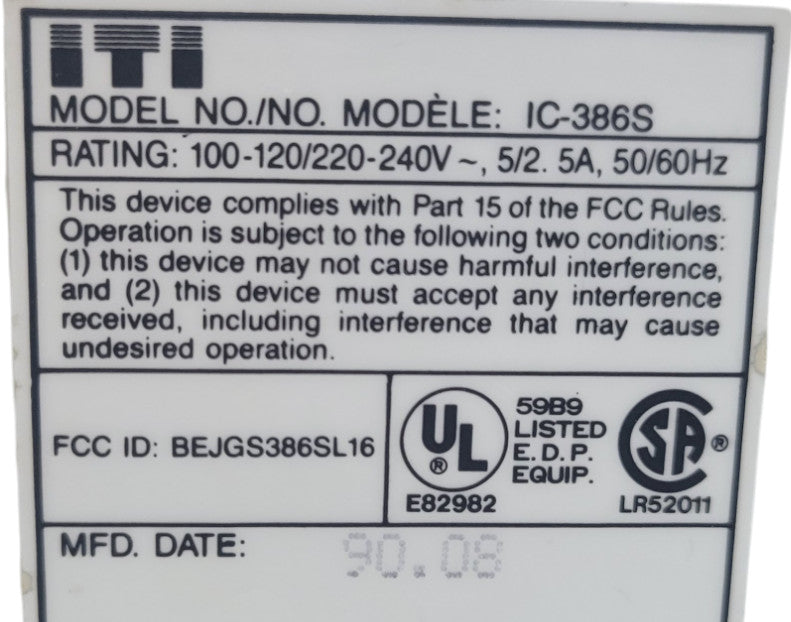 Vintage Desktop - ICI IC-386S NO HDD (WORKING) %