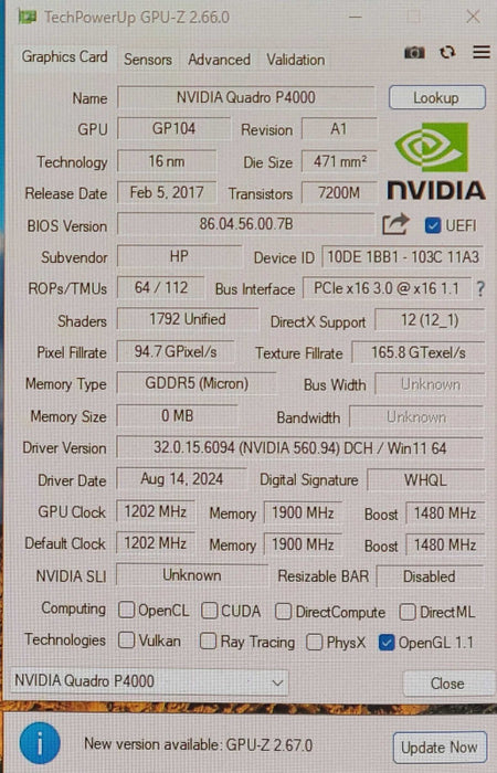 NVIDIA QUADRO P4000 8GB GDDR5 Graphics Card | 4x DP