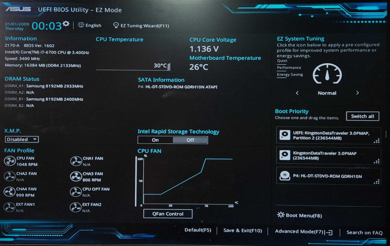 Custom PC, ASUS Z170-A, i7-6700 3.40GHz, 16GB DDR4, 256GB NVMe, R9 200