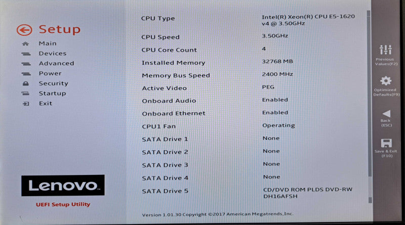 Lenovo ThinkStation P510 | Xeon E5-1620 v4, 32GB DDR4, No HDD/GPU
