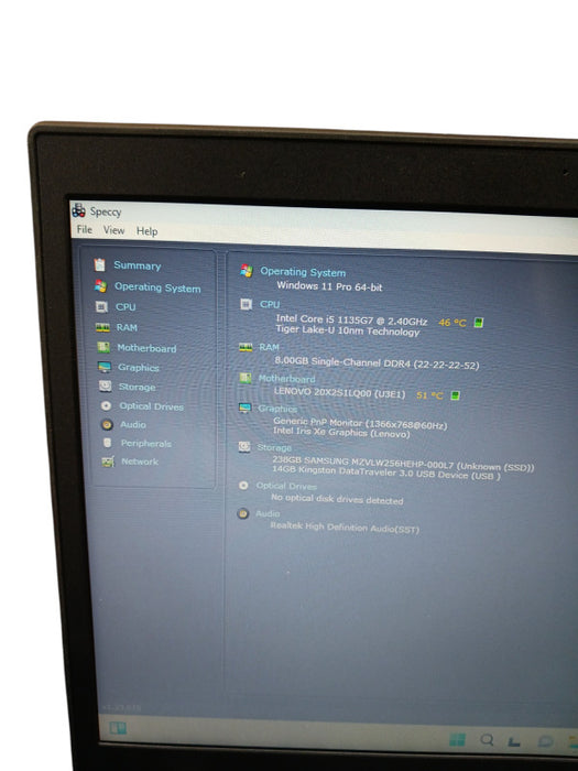 Lenovo ThinkPad L14 G2 Core i5-1135G7@2.4GHz 8GB RAM 256GB SSD  Lap200