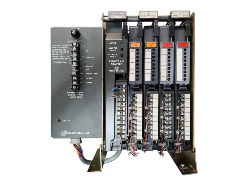 ALLEN BRADLEY 1771-AA Chassis w/ 1771-P2, 4x Module, READ