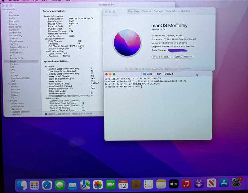 Apple MacBook Pro 16" 2016 i7-6820HQ Radeon Pro 455 16GB RAM 512SSD READ!