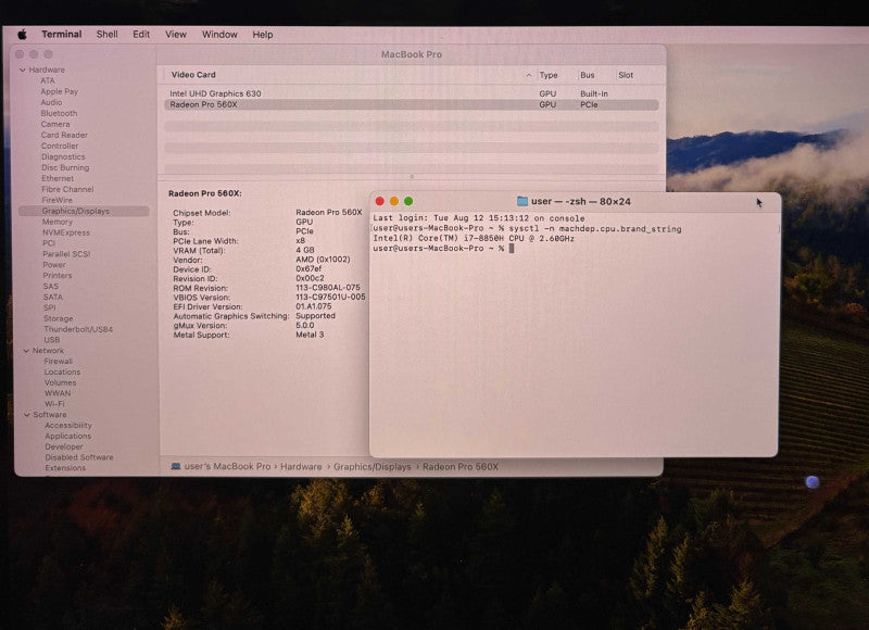 Apple MacBook Pro 15" 2018 i7-8850H Radeon Pro 560X 16GB RAM 512SSD READ!