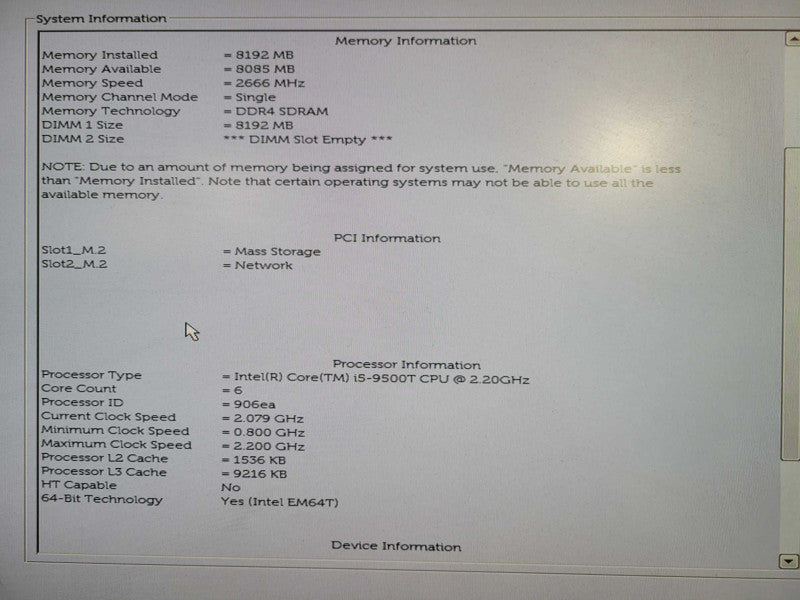 Dell OptiPlex 3070 USFF| Intel i5-9500T CPU|512GB NVMe|8GB RAM|WIFI !