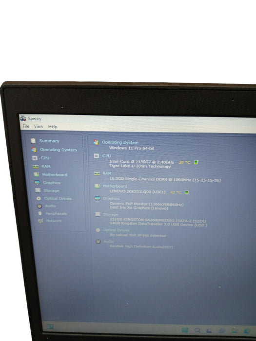 Lenovo ThinkPad L14 G2 Core i5-1135G7@2.4GHz 16GB RAM 250GB SSD   Lap200