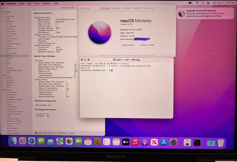 Apple MacBook Air M1 2020 16GB RAM 256GB SSD