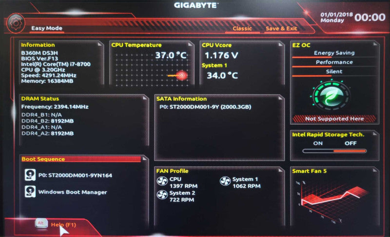Custom/Gigabyte PC, Core I7-8700, 16GB, 2TB HDD, Zotac GeForce GTX 1660 6GB _