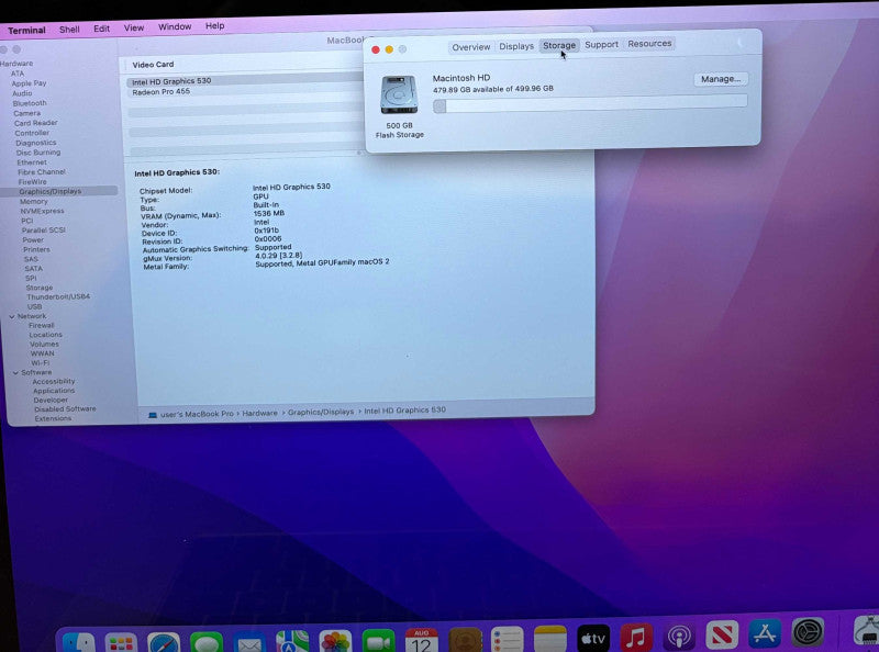 Apple MacBook Pro 15 2016 TouchBar i7-6820 Faulty LCD For Parts/Repair READ