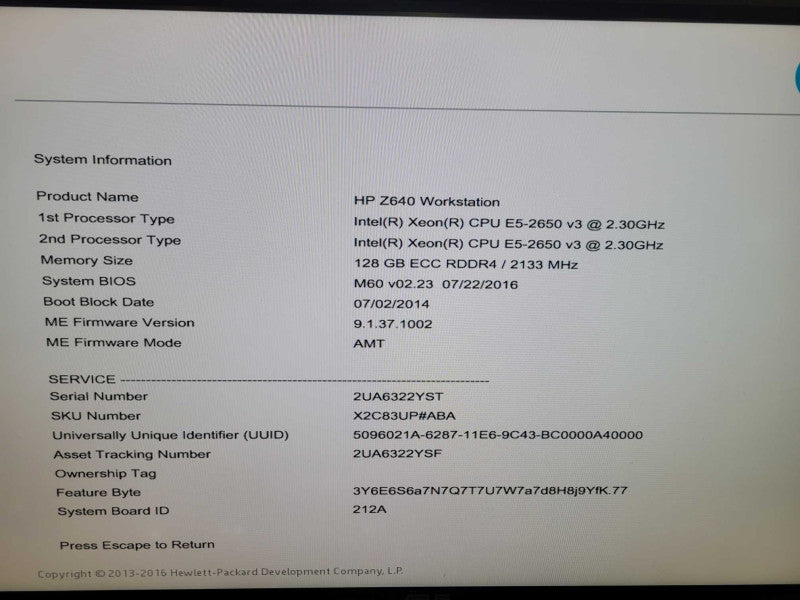HP Z640 - 2x Xeon E5-2650 v3 128GB DDR4 NO HDD QUADRO P400 925W PSU %