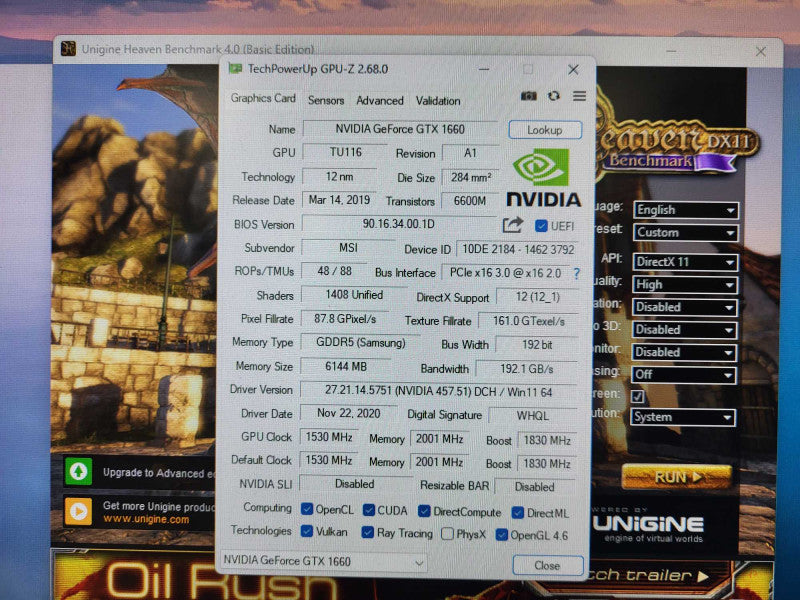 MSI NVIDIA GeForce GTX 1660 Ti Ventus XS 6GB OC GDDR6 Graphics Card $