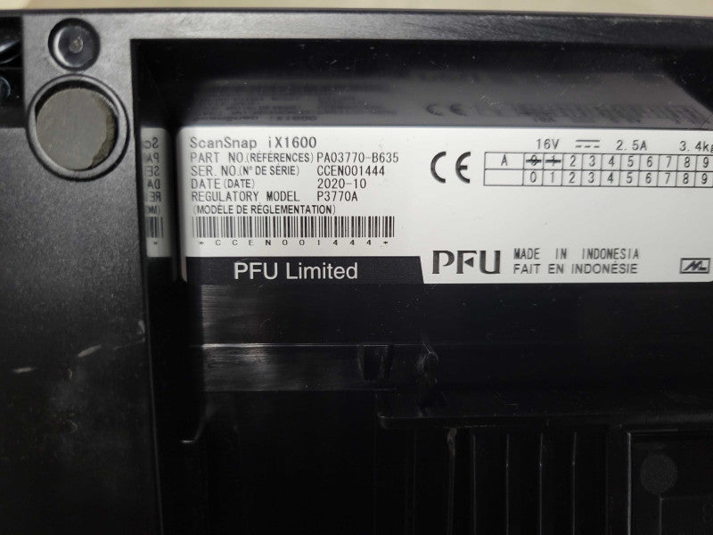 Fujitsu SCANSNAP IX1600 DOCUMENT SCANNER _