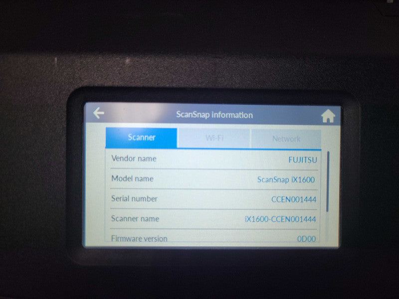 Fujitsu SCANSNAP IX1600 DOCUMENT SCANNER _