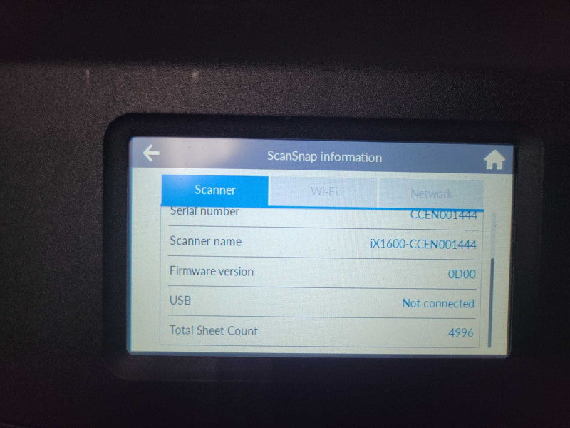 Fujitsu SCANSNAP IX1600 DOCUMENT SCANNER _