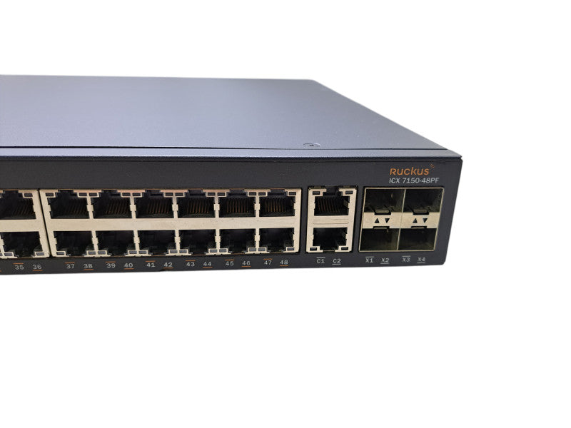 Ruckus ICX7150-48PF-4X10GR | 48x Gigabit PoE+ 740W, 4x 10G SFP+ Switch