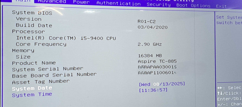Acer Aspire TC-885 | i5-9400 CPU|16GB RAMDDR4|128GB SSD|WIFI